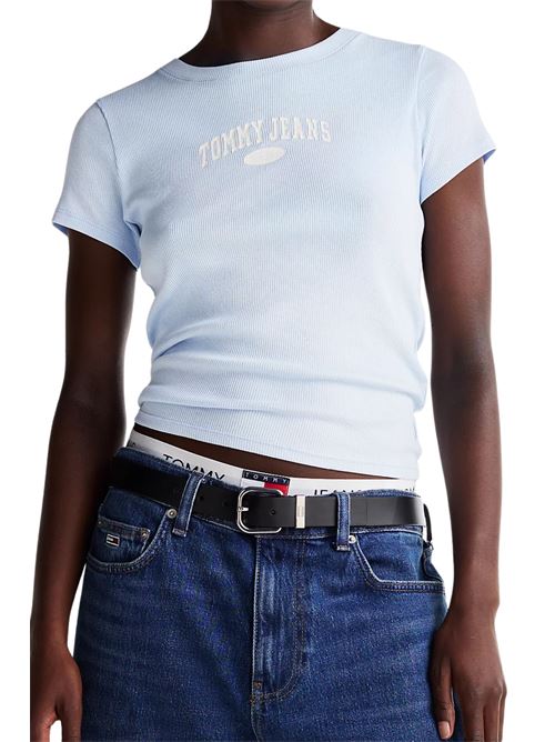 T-shirt slim a coste celeste Tommy Jeans | DW0DW19435C3Q